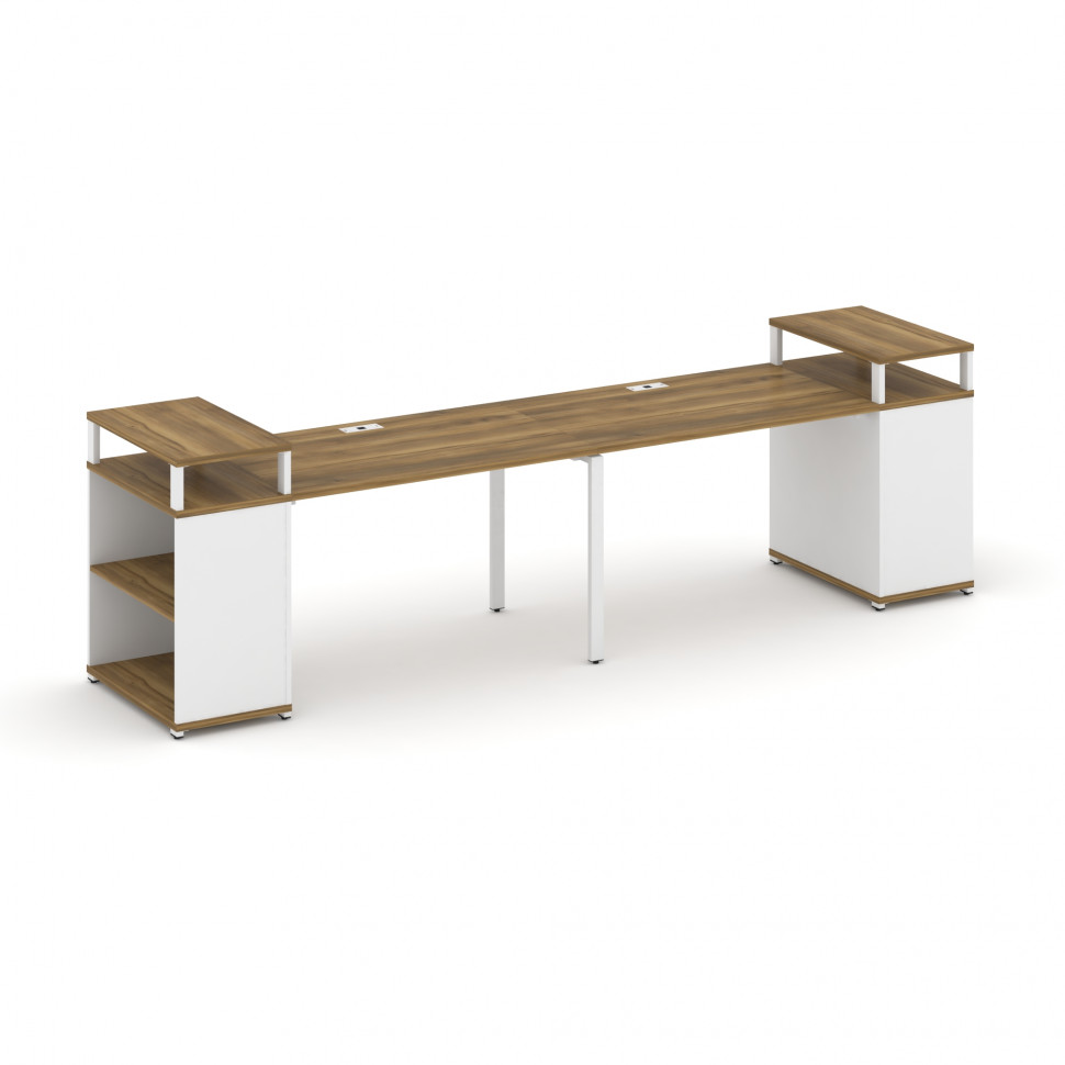 Concept Рабочая станция с опорными стеллажами с верх. горизонтами CN.ORS-206 Сандал Янтарный/Белый Б Concept Рабочая станция с опорными стеллажами с верх. горизонтами CN.ORS-206 Сандал Янтарный/Белый Б