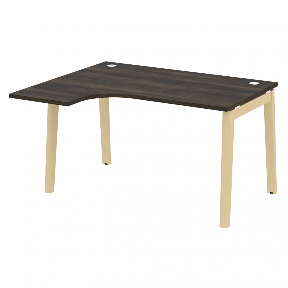 Onix Wood Стол эргономичный левый OW.SA-3 (L) Дуб Мали/Дуб Светлый/Металл Белый 1380*1180*750 (800/4