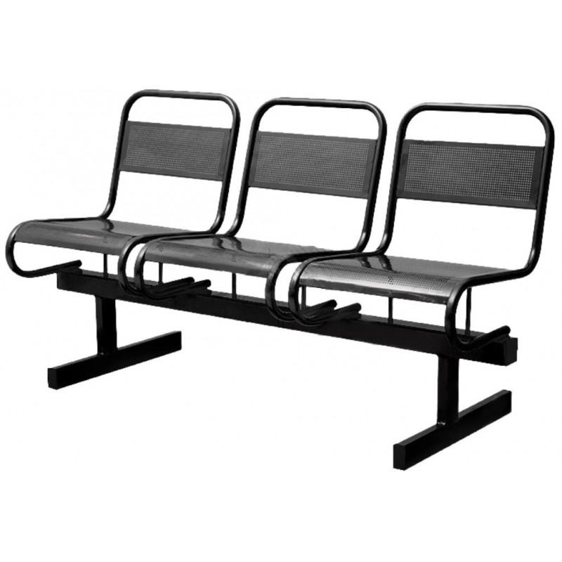 Многоместная секция AM_0MX перфорированная 3-хмест. черная ral 9005 глянец