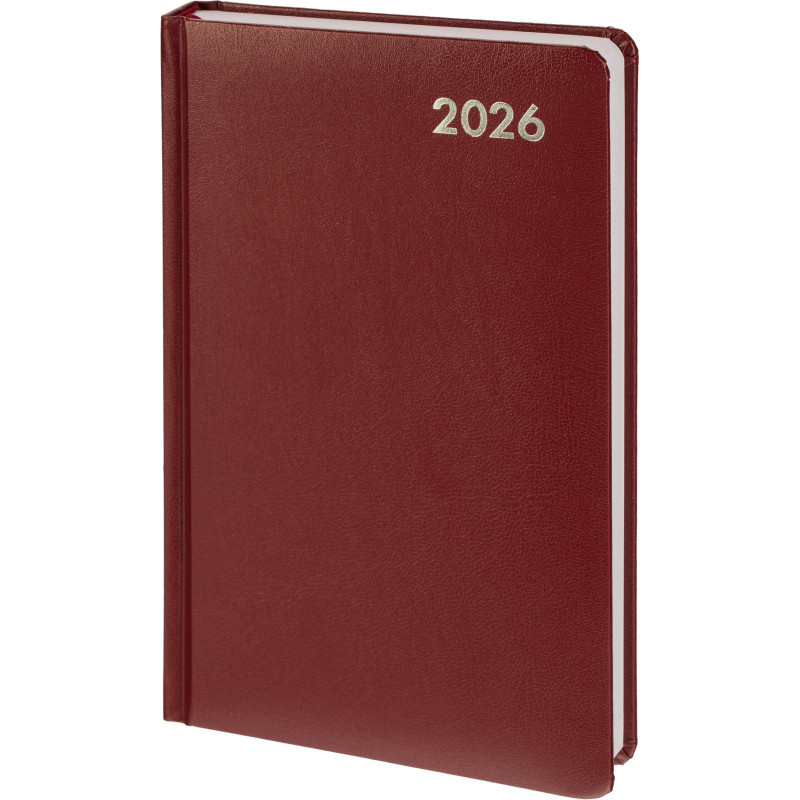 Ежедневник датированный 2026 Attache А5, 168л, 138x213мм балакрон, бордовый