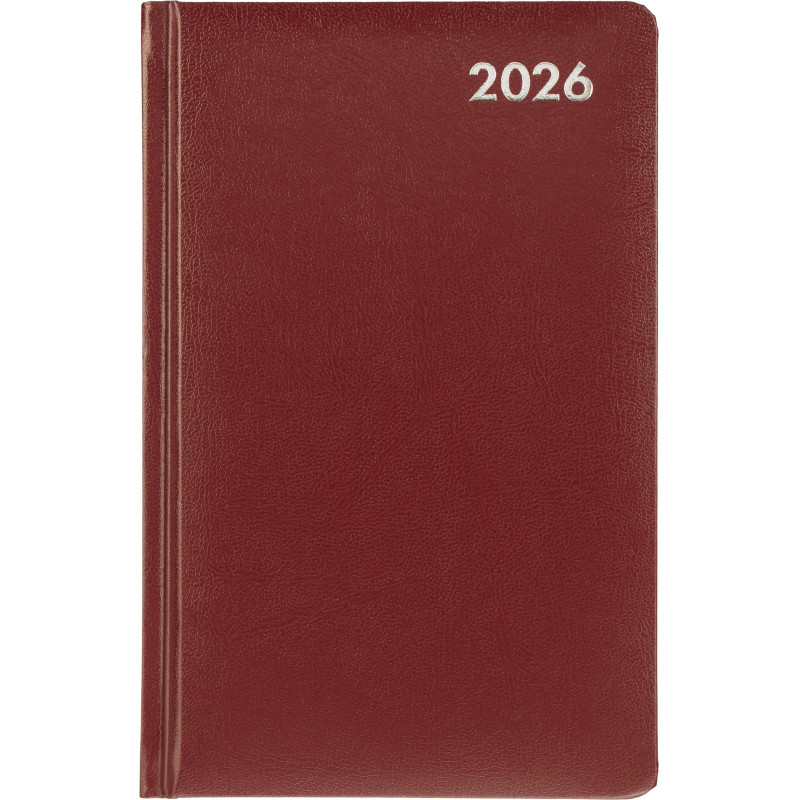 Ежедневник датированный 2026 Attache А5, 168л, 138x213мм балакрон, бордовый