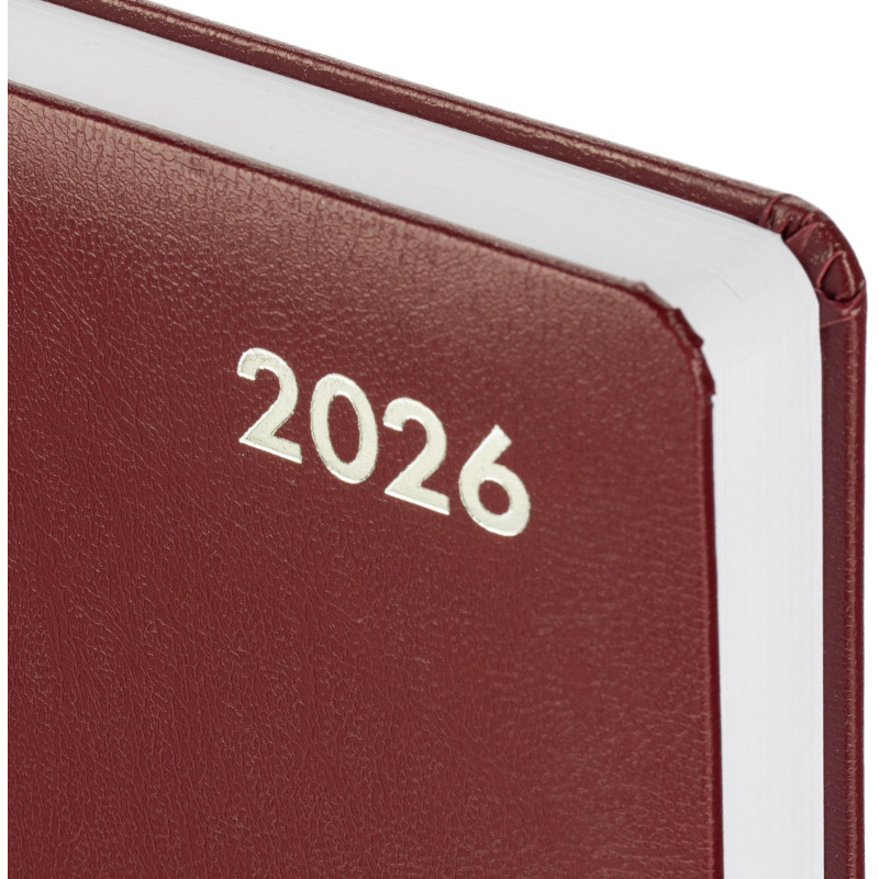 Ежедневник датированный 2026 Attache А5, 168л, 138x213мм балакрон, бордовый