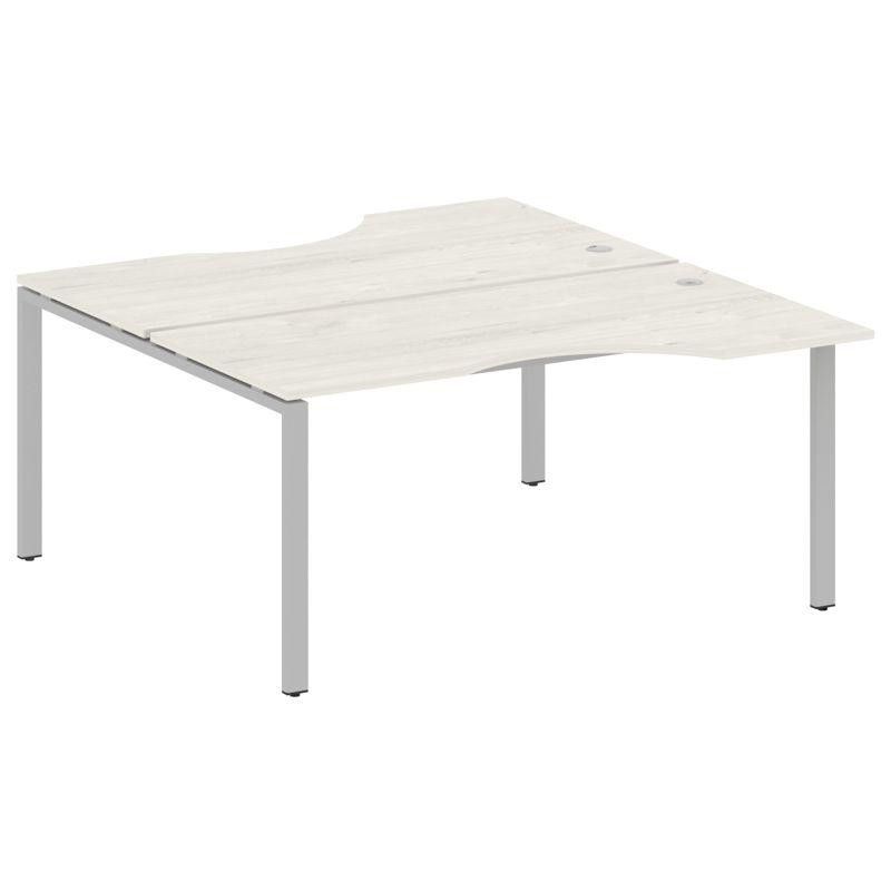 Metal System Рабочая станция криволинейная на П-образном м/к БП.РАС-СА-2.1 Дуб Наварра/Металл Серый