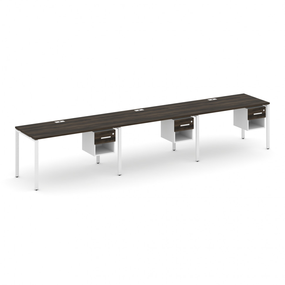 Concept Рабочая станция односторонняя с подвес. тумбами 3 места CN.ORS-139 W Дуб Мали/Белый Бриллиан