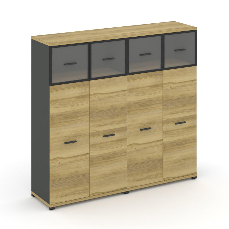 Concept Шкаф 2 широкие секции, 4 ниши CN.STS-424 RPB A Дуб Винченцо/Антрацит/Металл Антрацит/Прозрач Concept Шкаф 2 широкие секции, 4 ниши CN.STS-424 RPB A Дуб Винченцо/Антрацит/Металл Антрацит/Прозрач