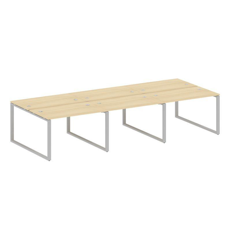 Metal System Рабочая станция на 6 мест на О-образном м/к БО.СМ-6.2 Акация Лорка/Металл Серый 3600*14