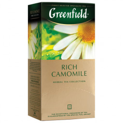 Чай GREENFIELD (Гринфилд) "Rich Camomile" ("Ромашковый"), травяной, 25 пакетиков в конвертах по 1,5 г, 0432-10