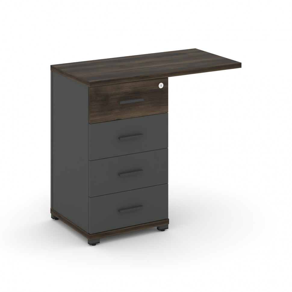 Concept Тумба приставная узкая со свесом 4 ящ. CN.TUS-001 A Дуб Мали/Антрацит/Металл Антрацит 836*42 Concept Тумба приставная узкая со свесом 4 ящ. CN.TUS-001 A Дуб Мали/Антрацит/Металл Антрацит 836*42