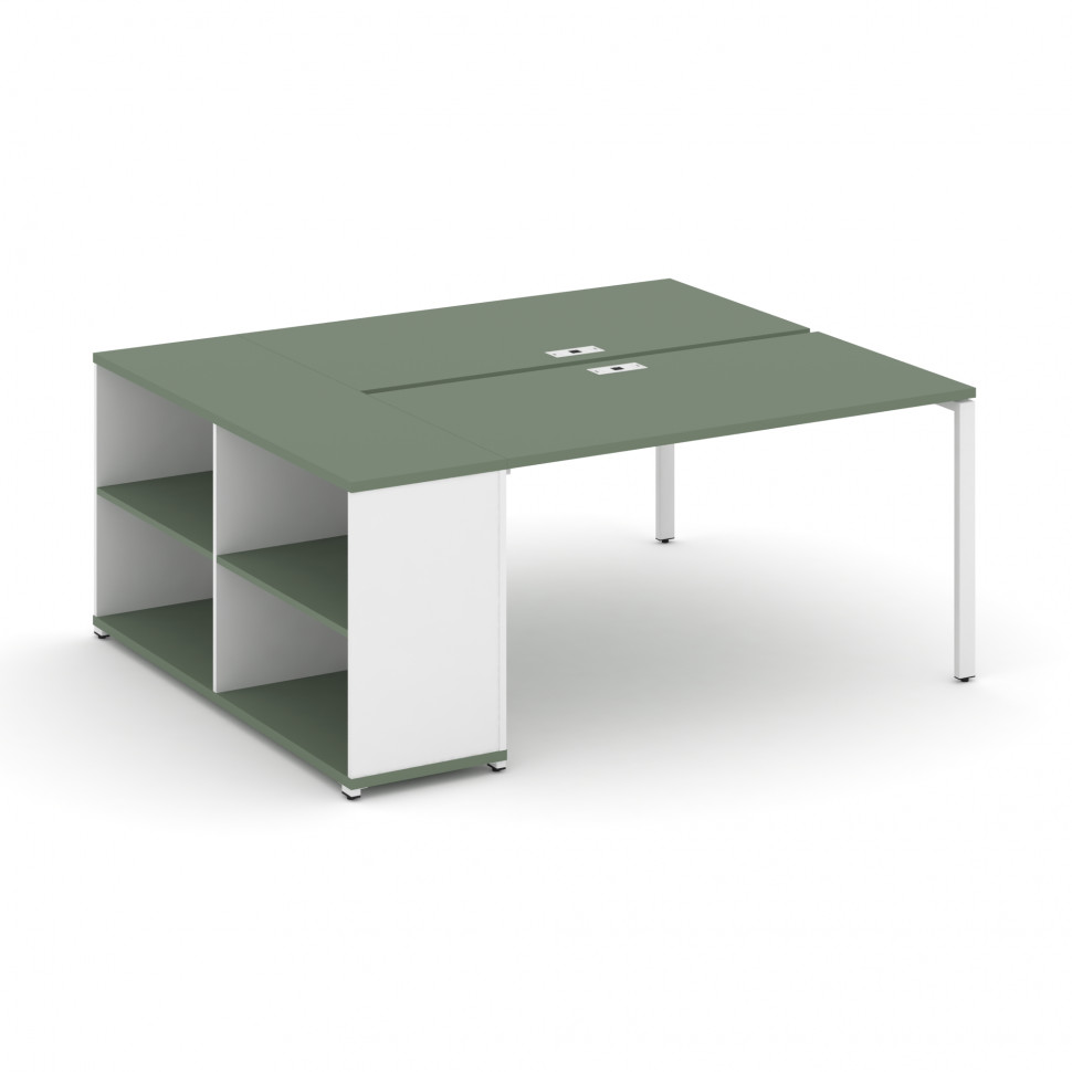 Concept Рабочая станция с опорным стеллажом CN.DRS-204 Кобо/Белый Бриллиант/Металл Белый 2000*1480*7 Concept Рабочая станция с опорным стеллажом CN.DRS-204 Кобо/Белый Бриллиант/Металл Белый 2000*1480*7