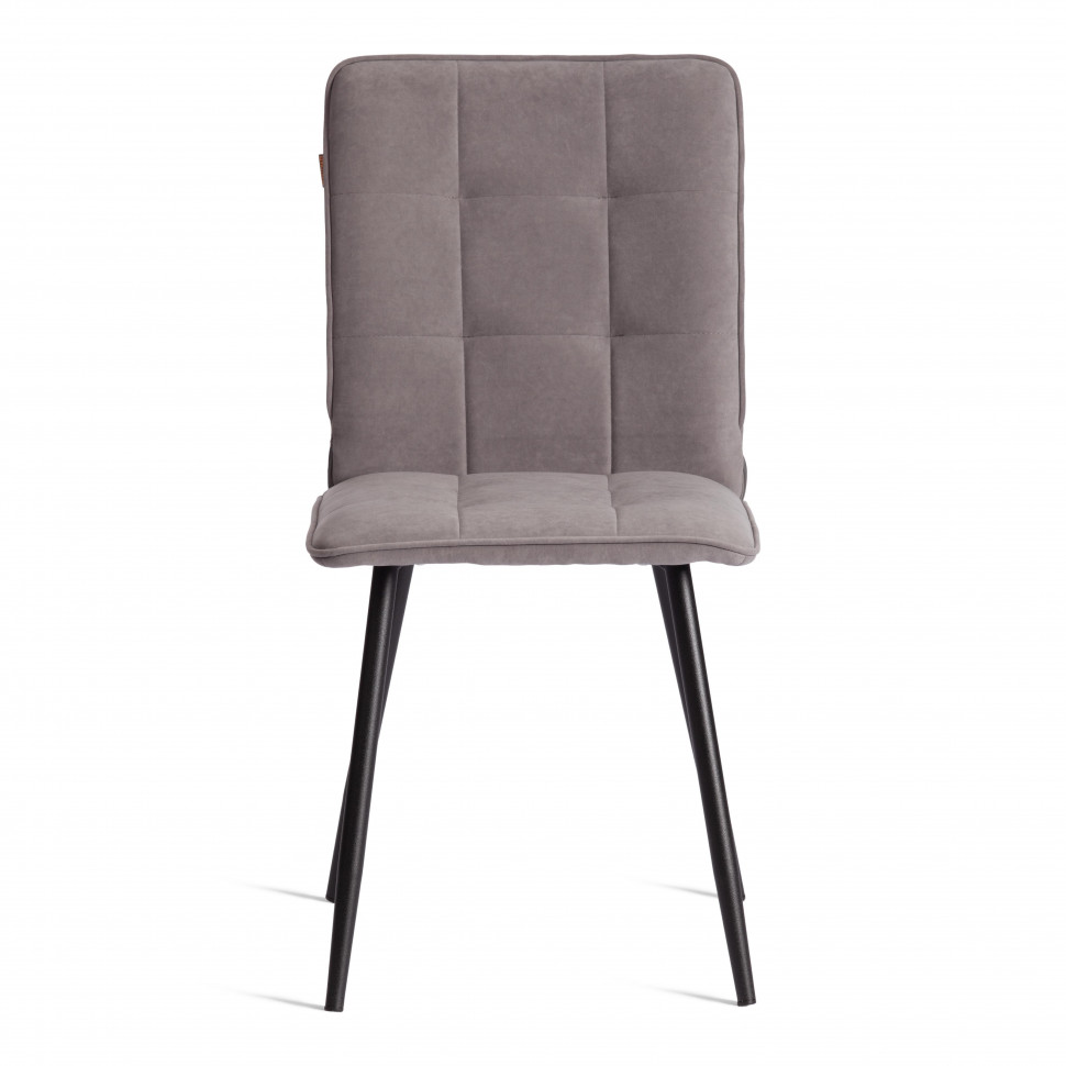 Стул обеденный Bari LT, велюр, серый/черный, 29, 41х55х89 см