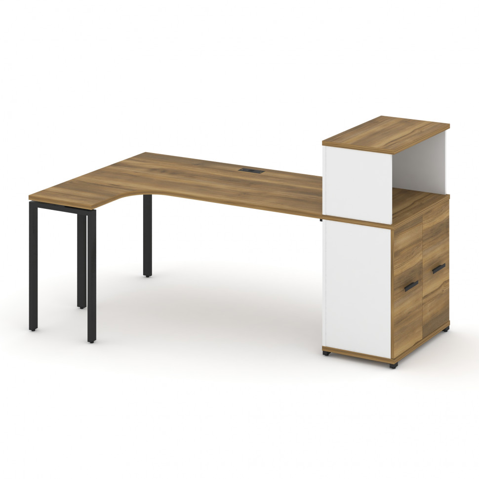 Concept Стол эргономичный с опорным распаш. шкафом с надставкой низ. CN.SA-214(L) B Сандал Янтарный Concept Стол эргономичный с опорным распаш. шкафом с надставкой низ. CN.SA-214(L) B Сандал Янтарный