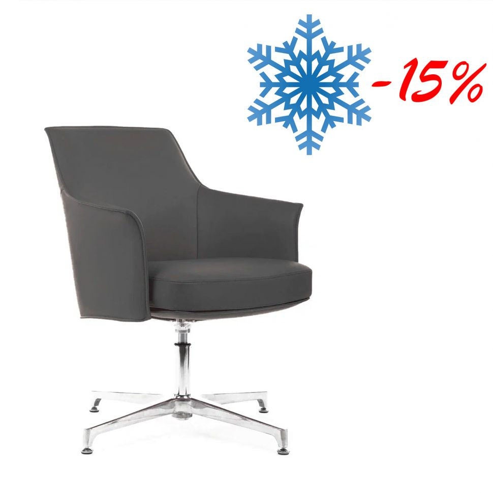 Кресло Rosso-ST С1918 Серый (3A ND9711) натуральная кожа 68*68*85