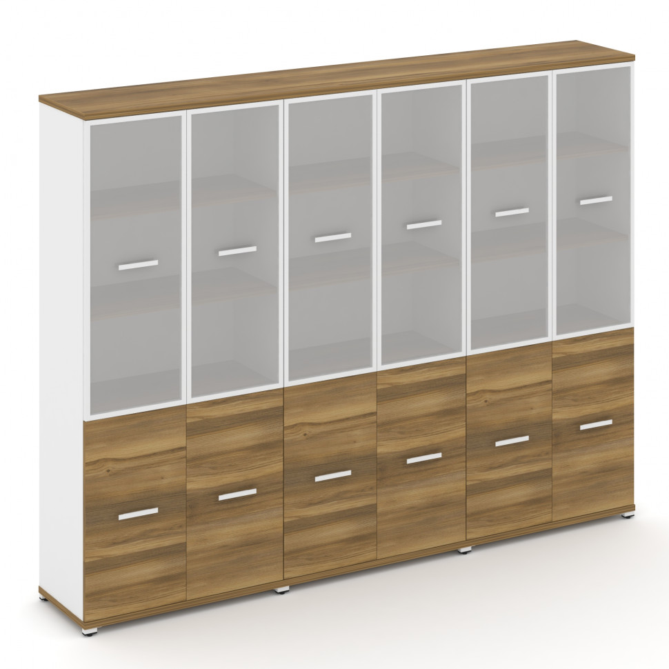 Concept Шкаф 3 широкие секции, 5 ниш CN.STS-532 RMW W Сандал Янтарный/Белый Бриллиант/Металл Белый/С