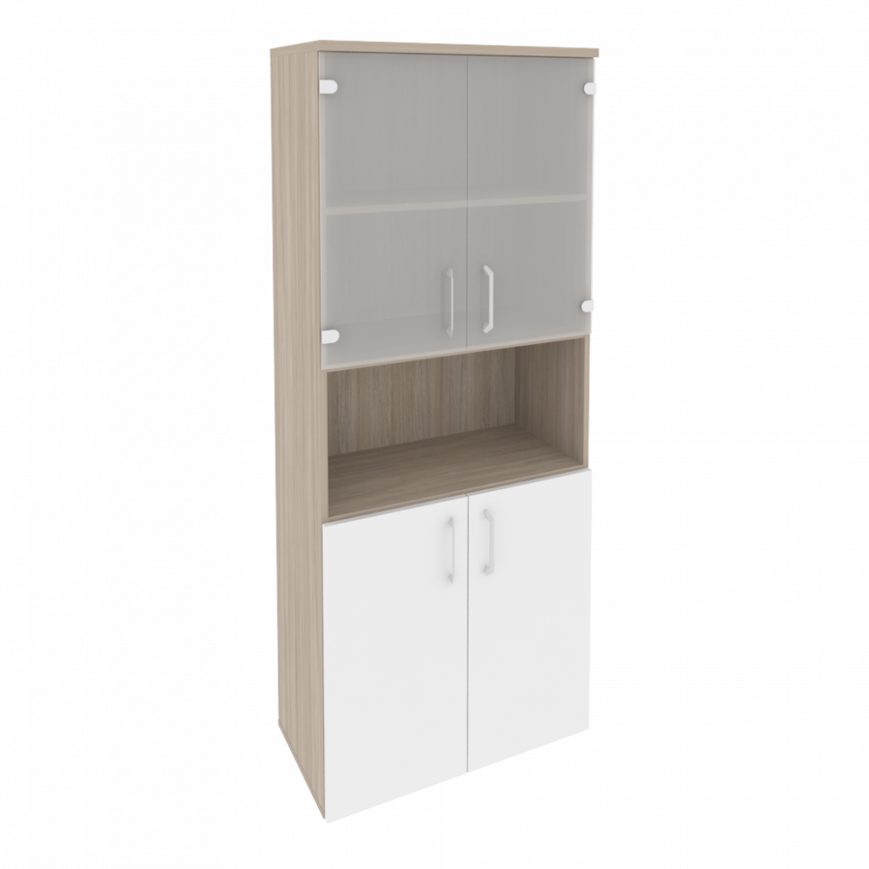 Onix Шкаф высокий широкий O.ST-1.4 Дуб Аттик/Белый Бриллиант 800*420*1977