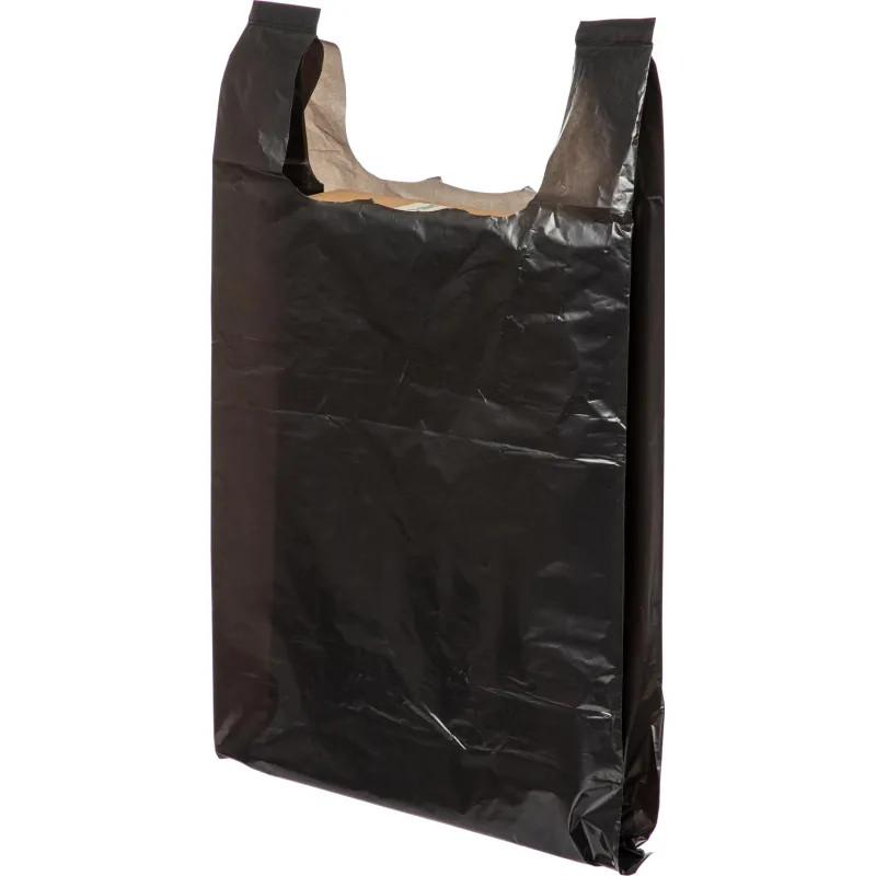 Пакет-майка УСИЛЕННЫЙ, ПНД, 40+18+70 см, черный, 45 мкм, 50 шт/уп