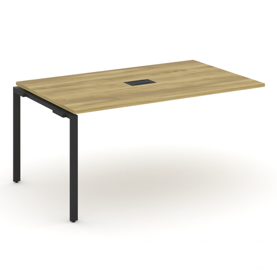Concept Проходной наборный элемент переговорного стола CN.NPRG-014 Дуб Винченцо/Металл Черный 1580*9