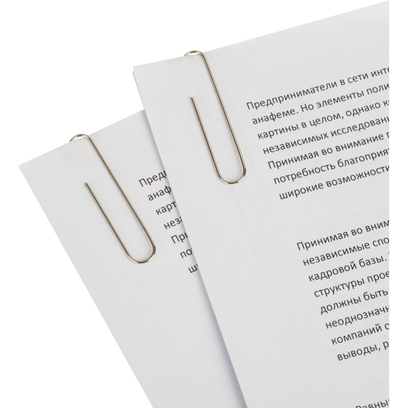 Скрепки КОМУС никелированные, 50 мм, негофрированные, 100 шт/уп