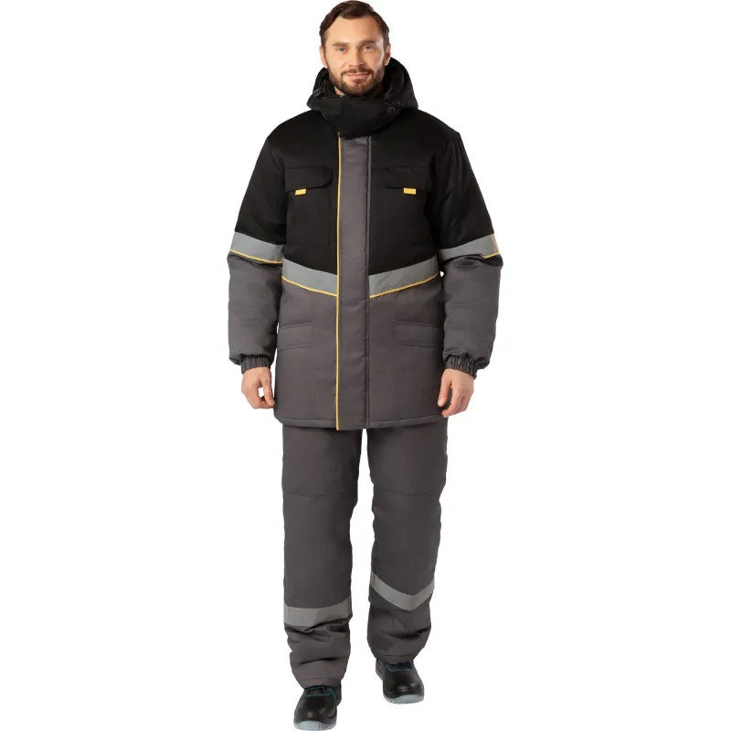 Куртка рабочая зимняя муж з43-КУ сер/чер (р.52-54) 170-176 (серия З)