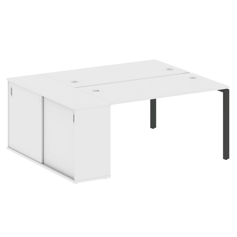 Metal System Рабочая станция с шкафом-купе на П-образном м/к БП.РС-СШК-1.3 Т Белый/Металл Антрацит 1 Metal System Рабочая станция с шкафом-купе на П-образном м/к БП.РС-СШК-1.3 Т Белый/Металл Антрацит 1