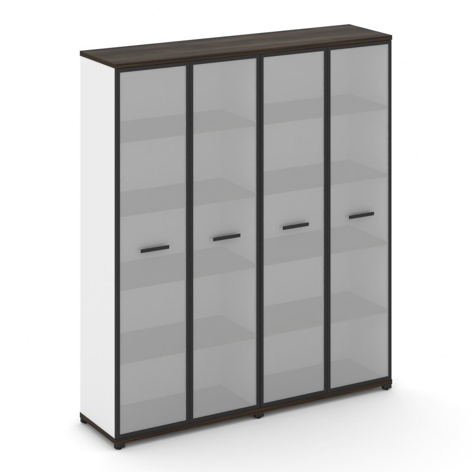 Concept Шкаф 2 широкие секции, 5 ниш CN.STS-528 RMB B Дуб Мали/Белый Бриллиант/Металл Черный/Сатин 1