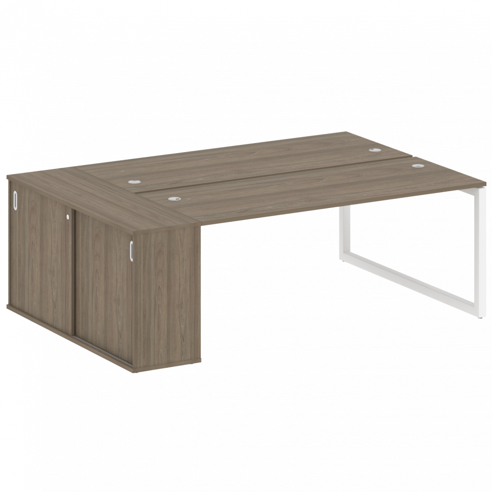 Metal System Quattro Рабочая станция с шкафом-купе на О-образном м/к 50БО.РС-СШК-1.5 Т Вяз Благородн