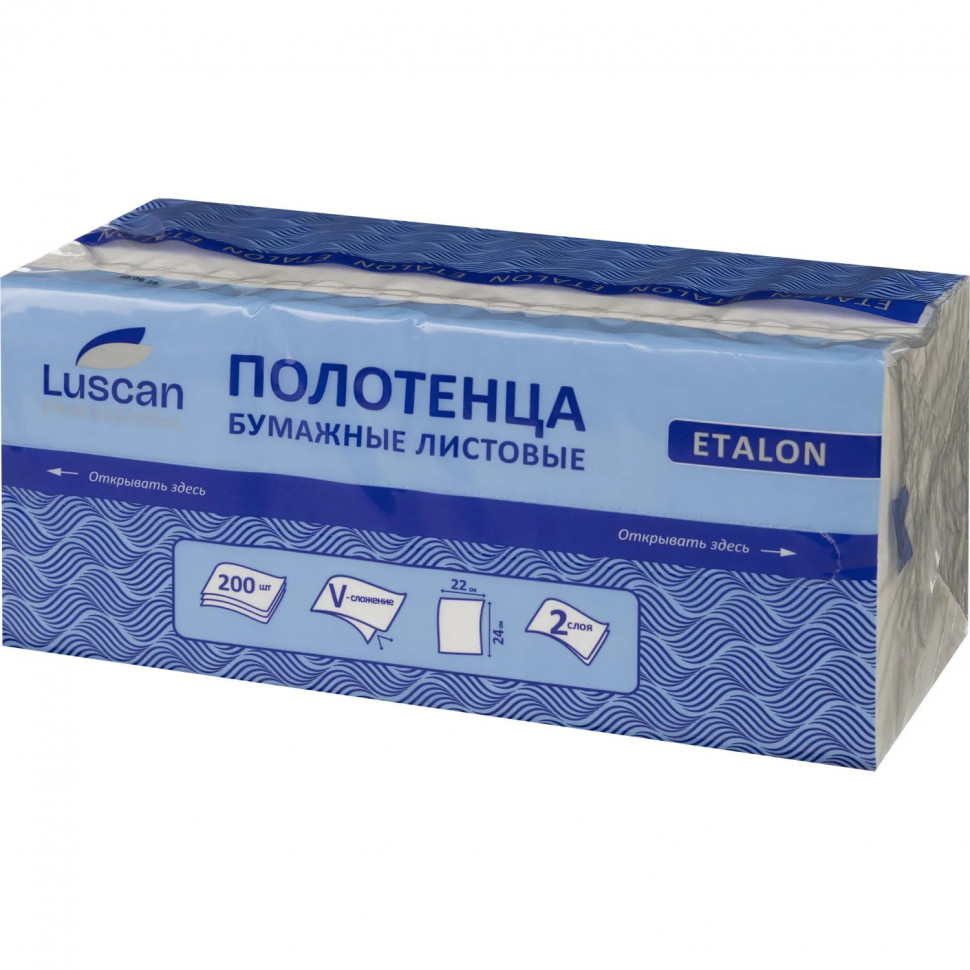 Полотенца бумажные д/дисп Luscan Professional Vсл 2сл бел 200л 18пач/уп_Спб