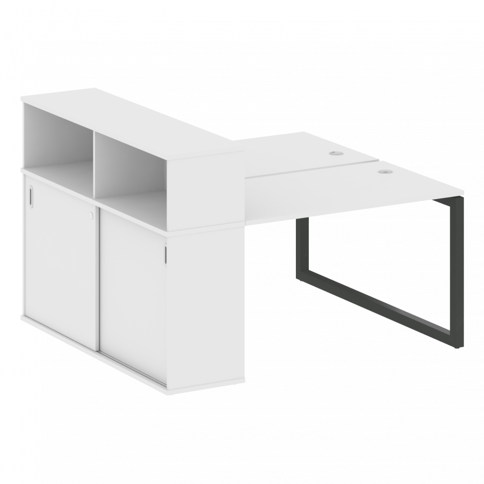 Metal System Quattro Рабочая станция с шкафом-купе на О-образном м/к 50БО.РС-СШК-2.2 Т Белый/Металл Metal System Quattro Рабочая станция с шкафом-купе на О-образном м/к 50БО.РС-СШК-2.2 Т Белый/Металл