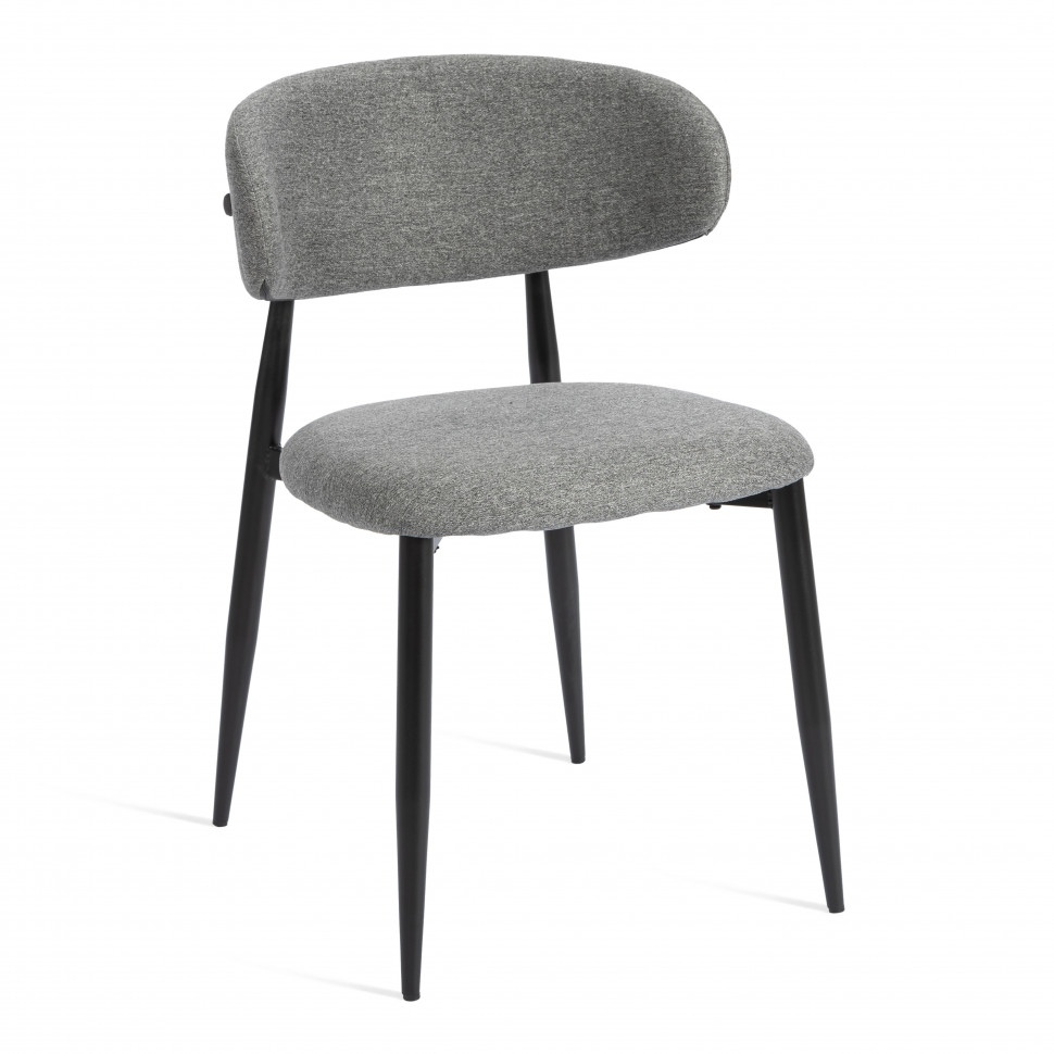 Стул обеденный Belsay/Белси велюр/металл, светло-серый/черный, 46х53х79см