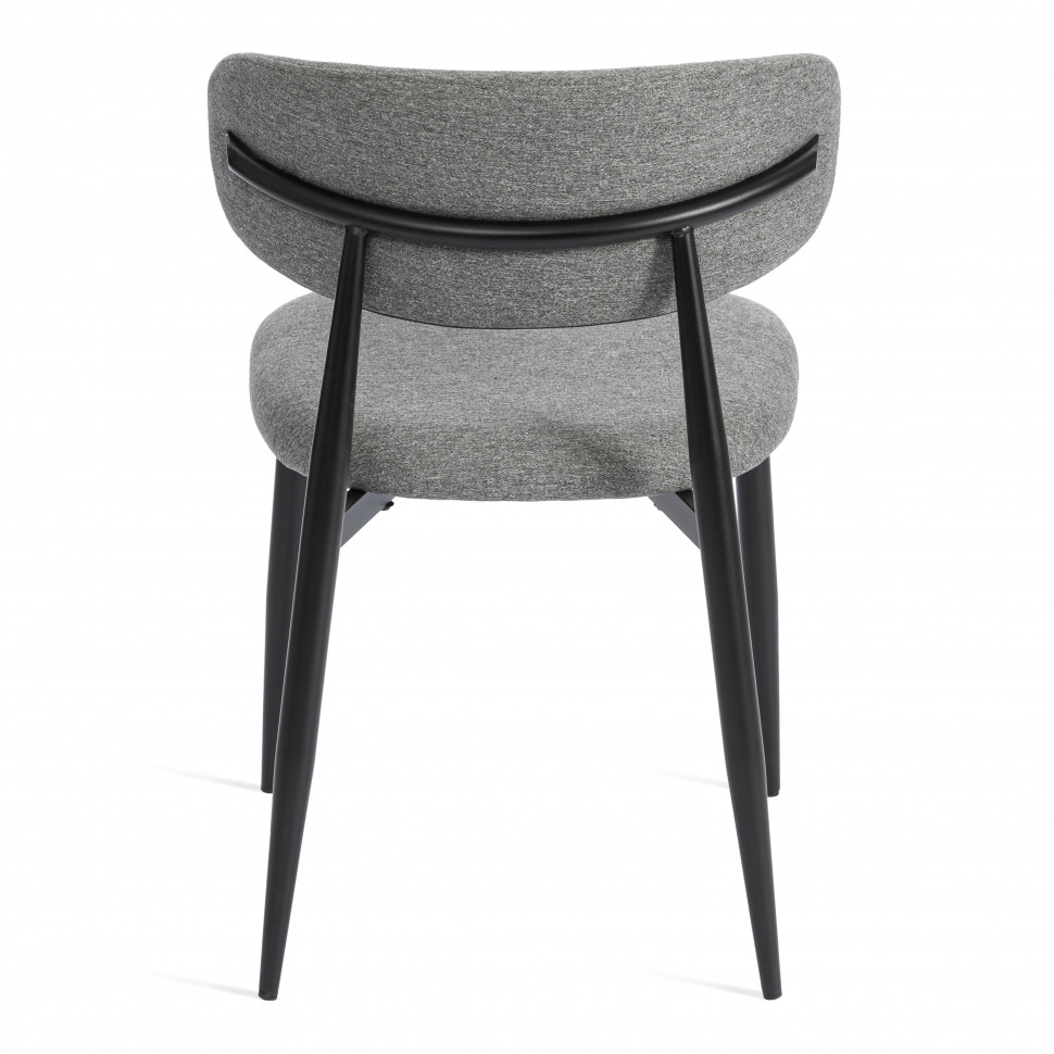 Стул обеденный Belsay/Белси велюр/металл, светло-серый/черный, 46х53х79см