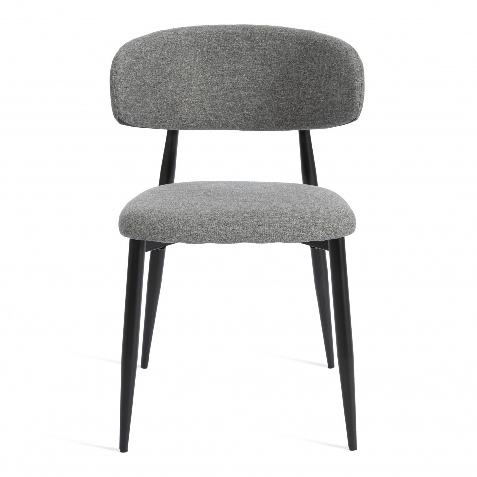 Стул обеденный Belsay/Белси велюр/металл, светло-серый/черный, 46х53х79см