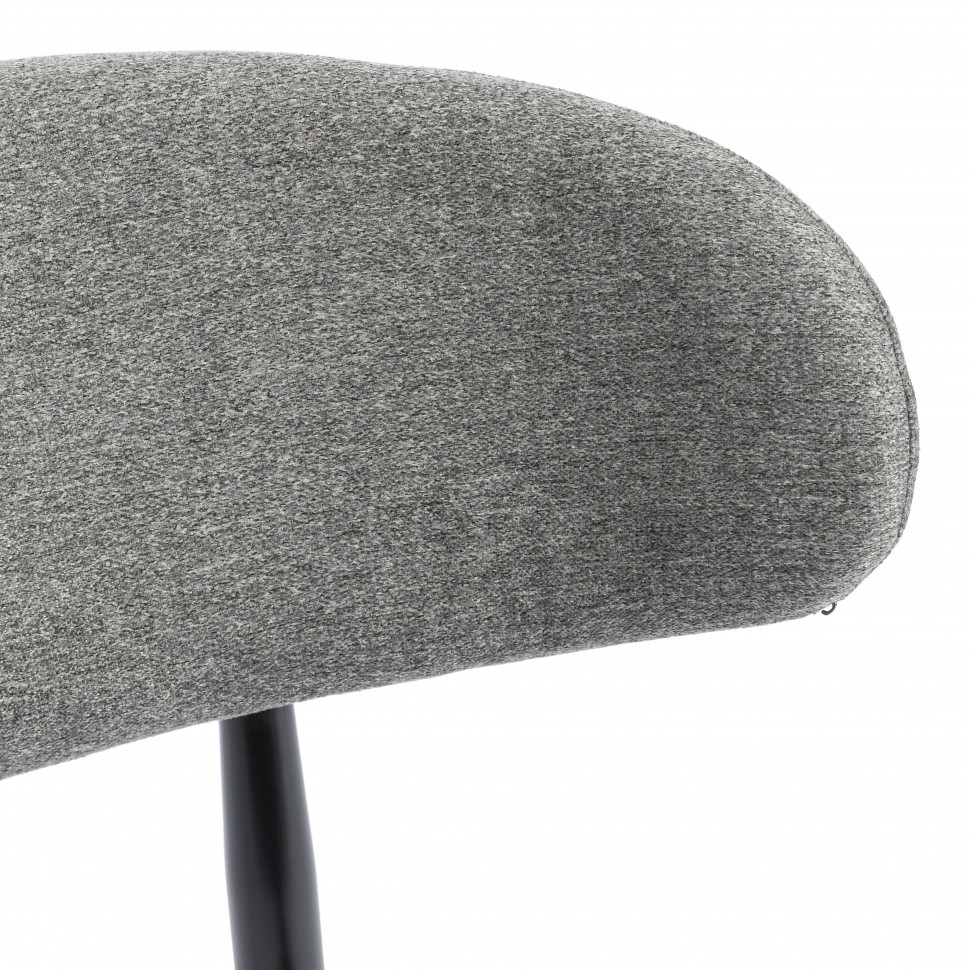 Стул обеденный Belsay/Белси велюр/металл, светло-серый/черный, 46х53х79см