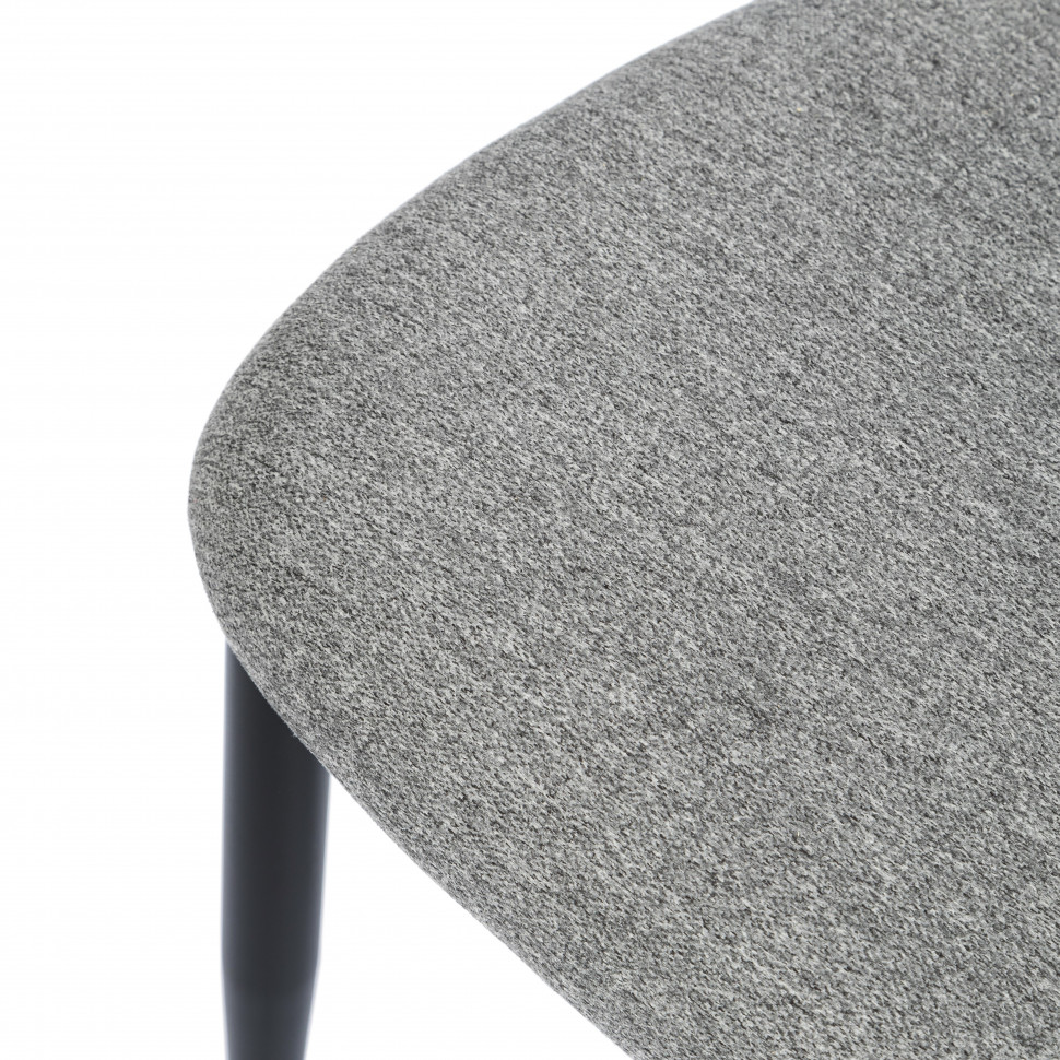 Стул обеденный Belsay/Белси велюр/металл, светло-серый/черный, 46х53х79см