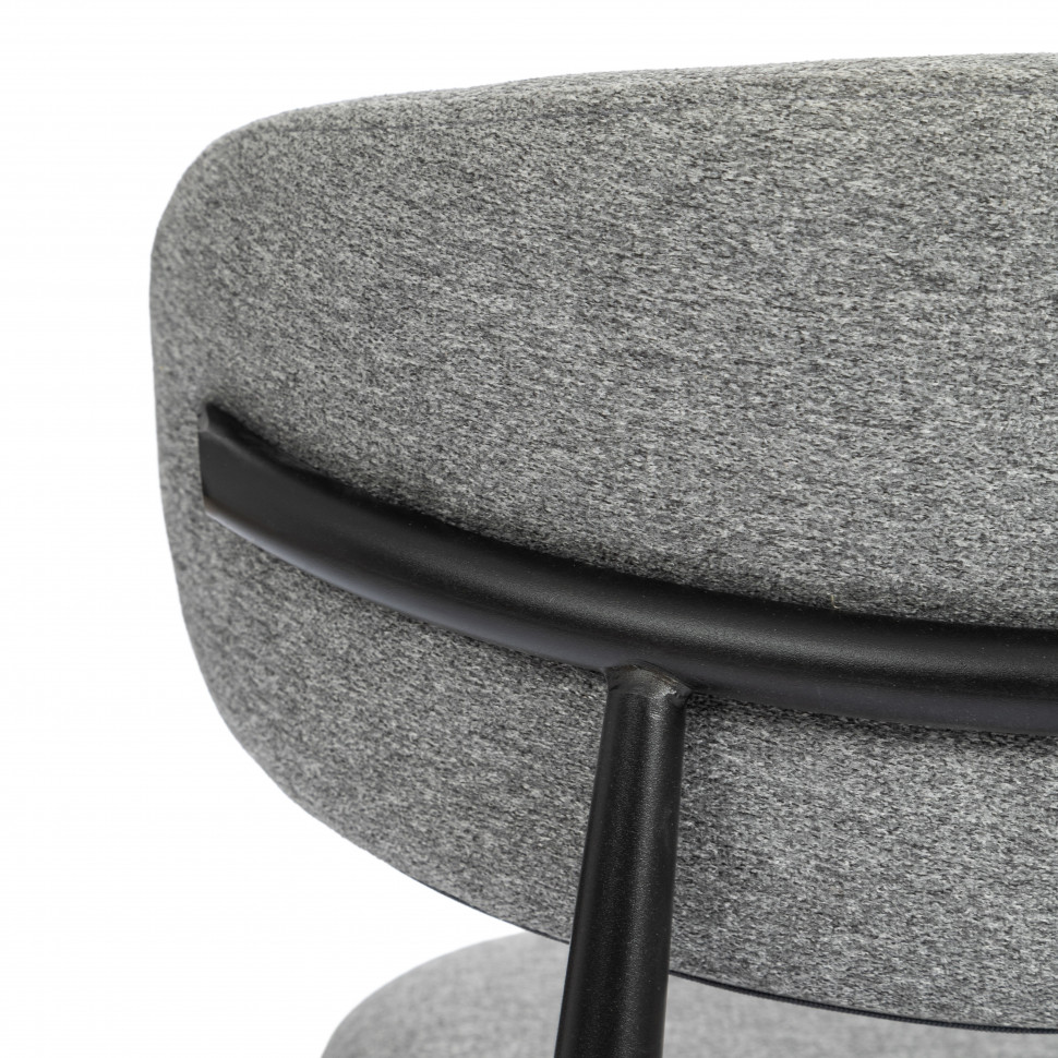 Стул обеденный Belsay/Белси велюр/металл, светло-серый/черный, 46х53х79см