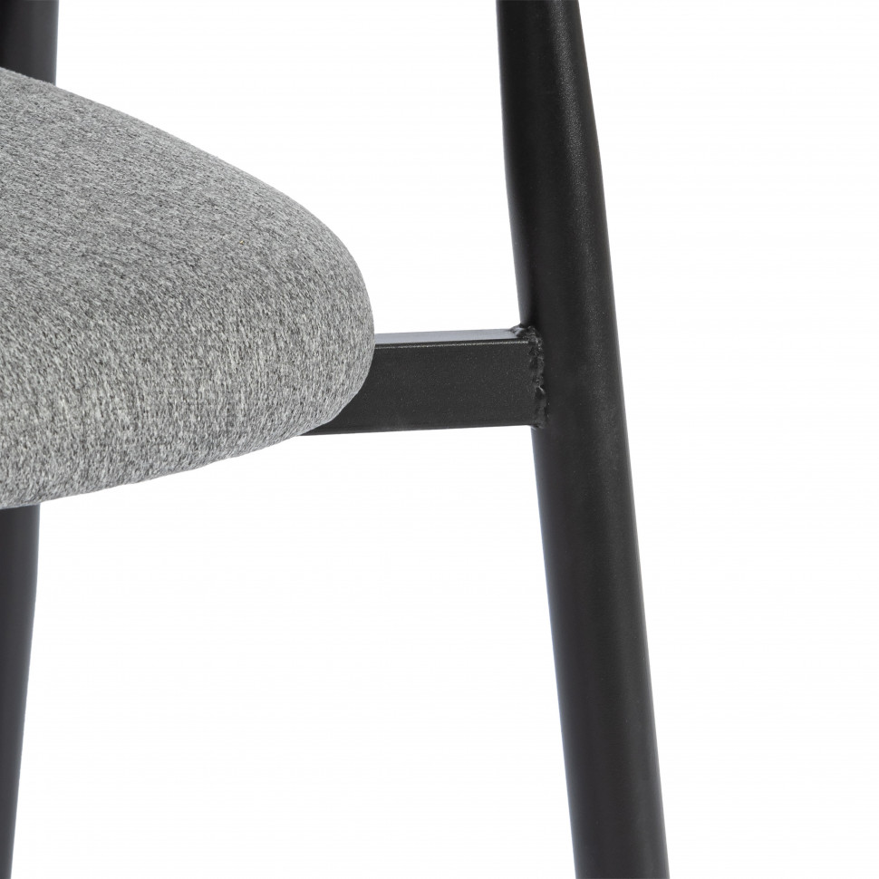 Стул обеденный Belsay/Белси велюр/металл, светло-серый/черный, 46х53х79см