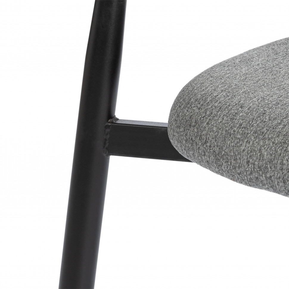 Стул обеденный Belsay/Белси велюр/металл, светло-серый/черный, 46х53х79см