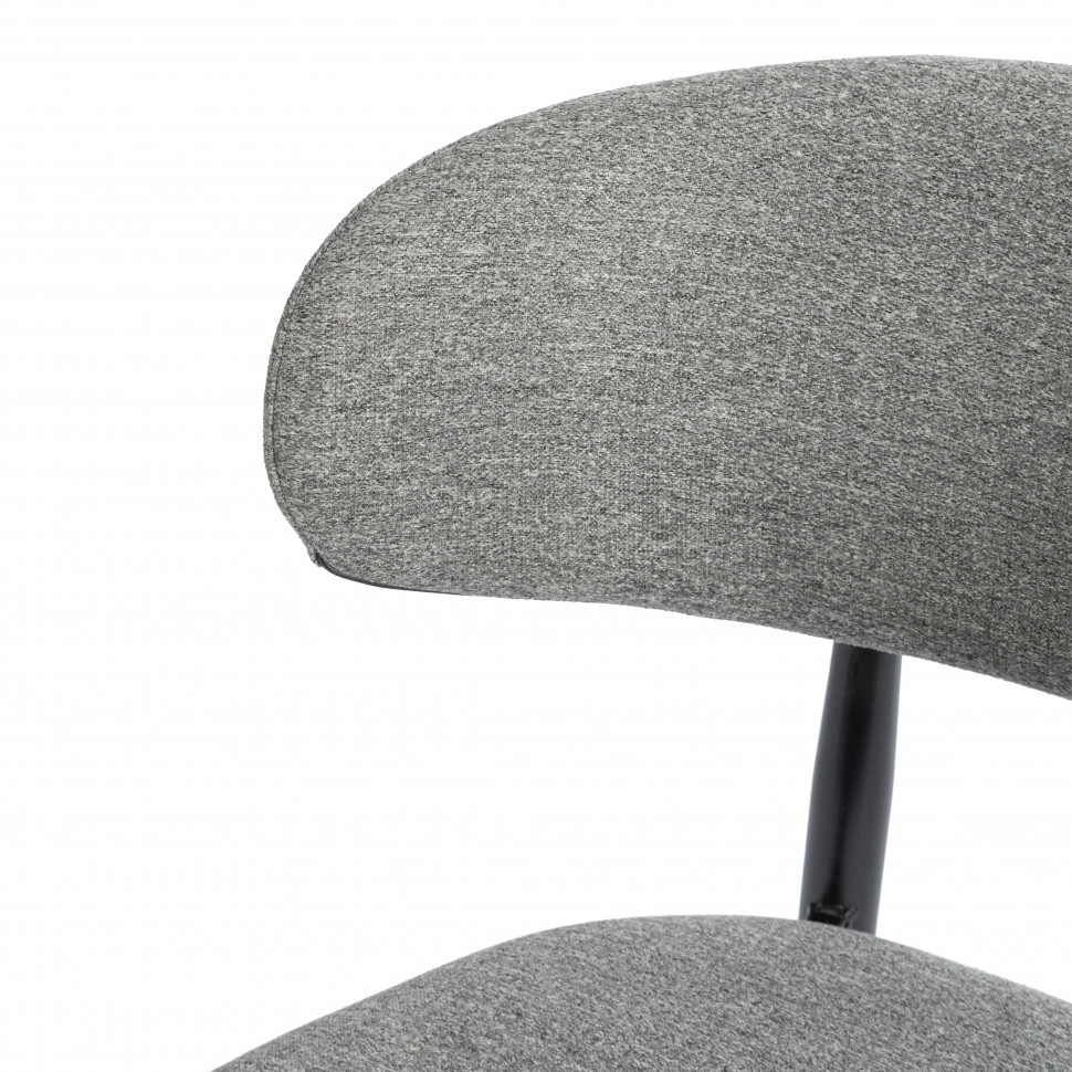 Стул обеденный Belsay/Белси велюр/металл, светло-серый/черный, 46х53х79см