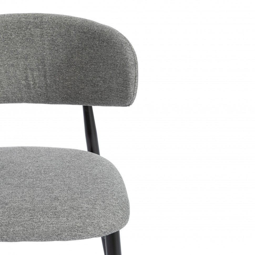 Стул обеденный Belsay/Белси велюр/металл, светло-серый/черный, 46х53х79см