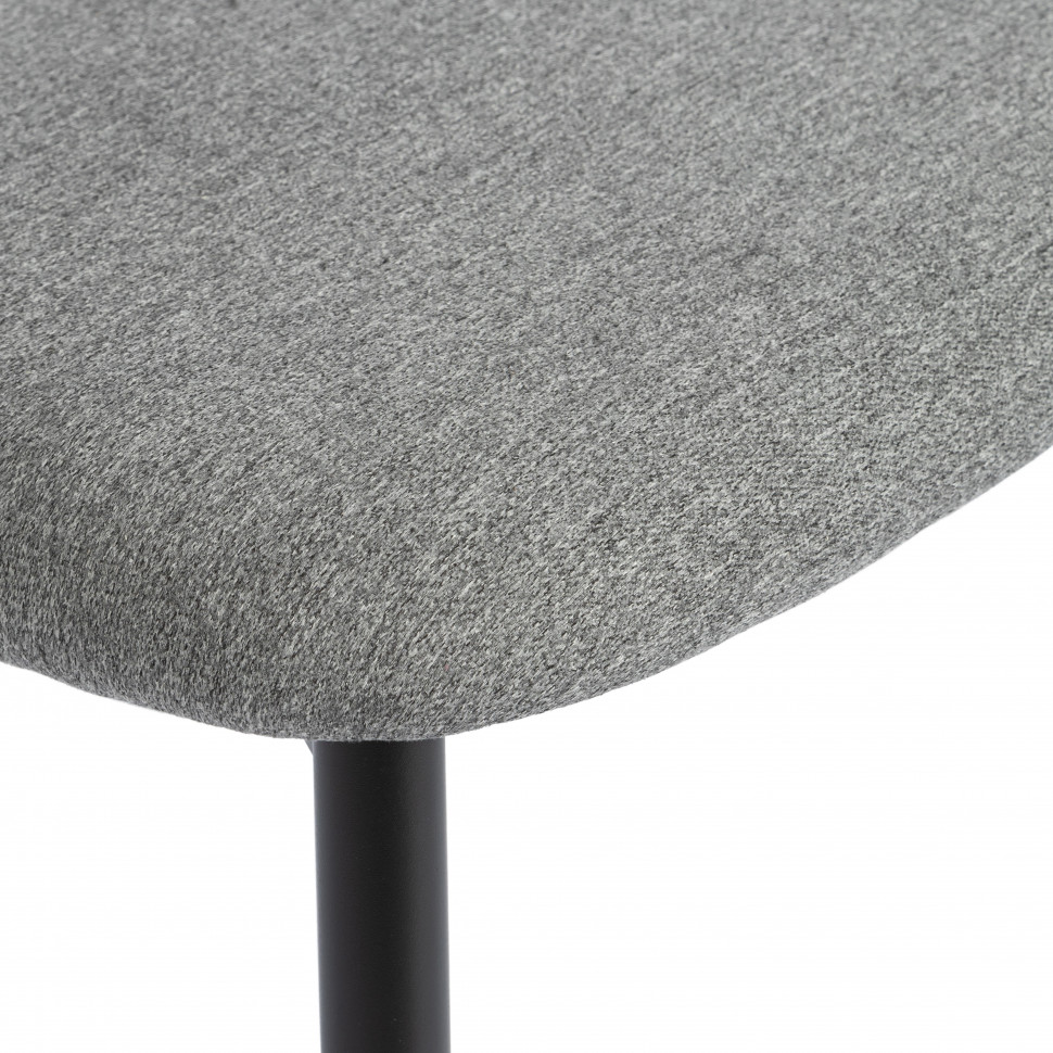 Стул обеденный Belsay/Белси велюр/металл, светло-серый/черный, 46х53х79см