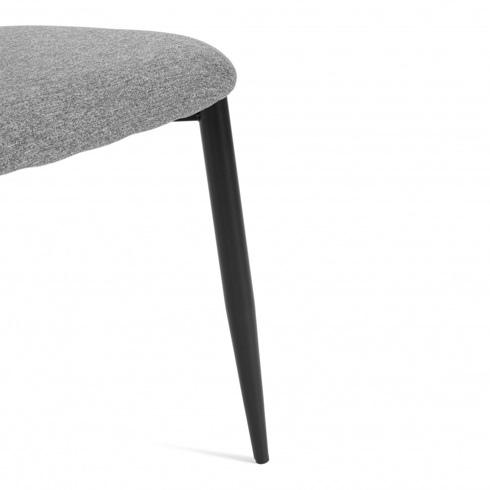 Стул обеденный Belsay/Белси велюр/металл, светло-серый/черный, 46х53х79см