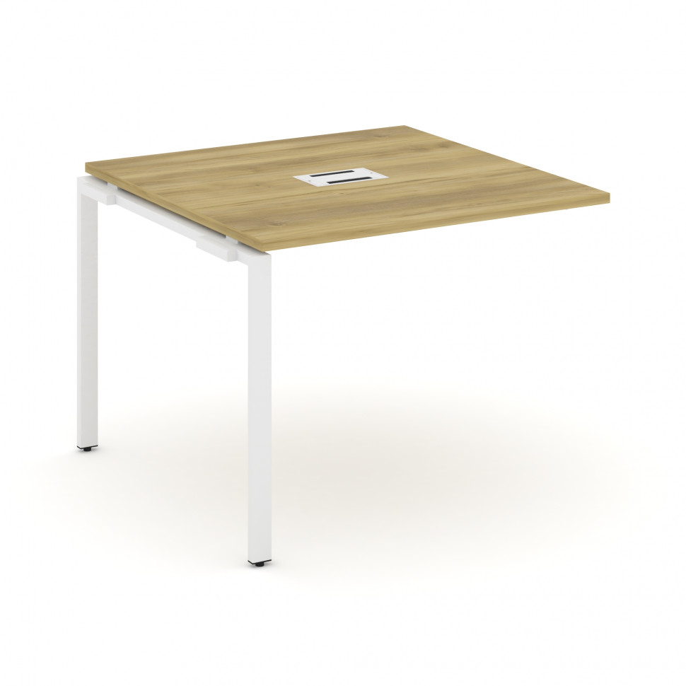 Concept Проходной наборный элемент переговорного стола CN.NPRG-011 Дуб Винченцо/Металл Белый 980*980