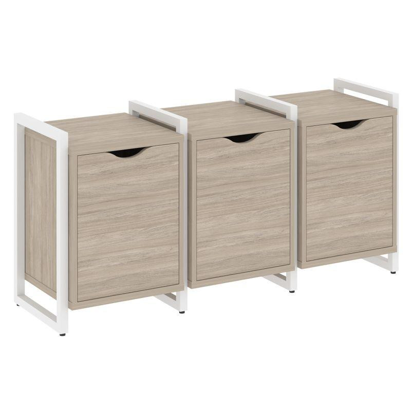 Loft Тумба на регулируемых опорах VR.L-TN-5.O Дуб Аттик/Металл Белый 1440*460*719 Loft Тумба на регулируемых опорах VR.L-TN-5.O Дуб Аттик/Металл Белый 1440*460*719