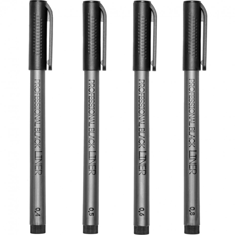 Набор линеров утолщенных Sketch&Art черного цвета, 4 шт. 36-0032