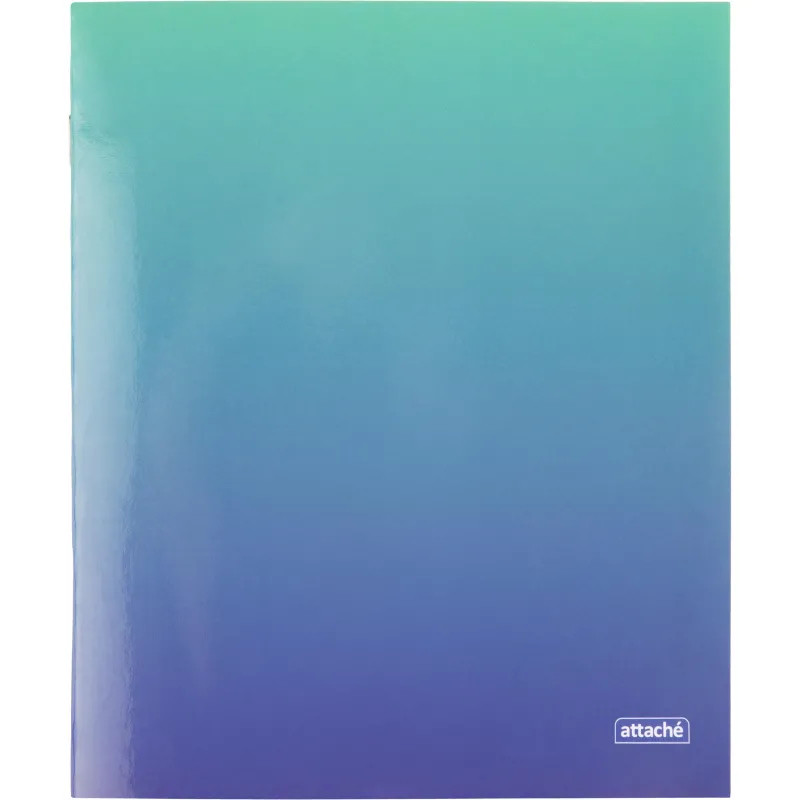 Тетрадь общая А5 48л Attache Градиент Бирюза клетка, 65г, скрепка, УФ-лак