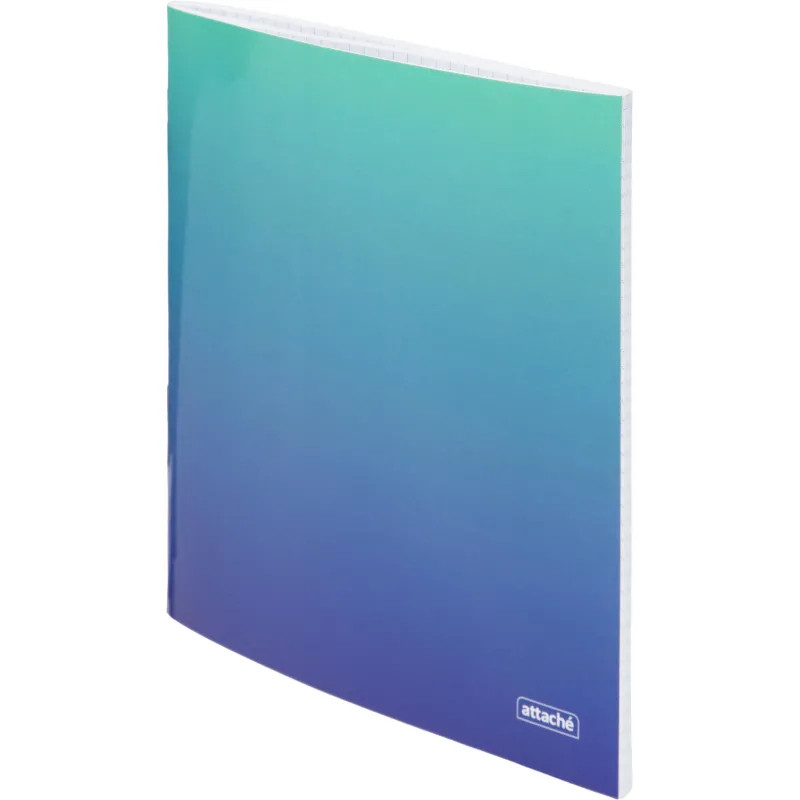 Тетрадь общая А5 48л Attache Градиент Бирюза клетка, 65г, скрепка, УФ-лак