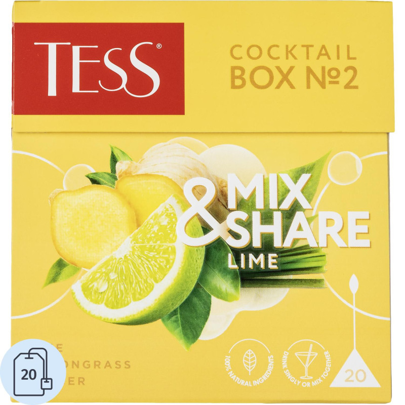 Чай TESS Коктейль Бокс№2 Лайм, 20пир 1761-12
