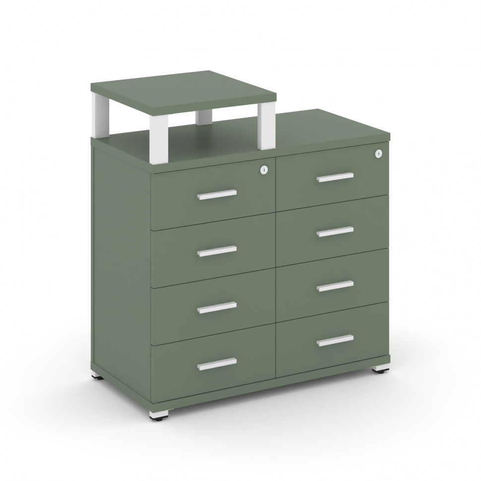 Concept Тумба приставная широкая 8 ящ. с надставкой узкой CN.TSP-014 W Кобо/Металл Белый 836*420*917 Concept Тумба приставная широкая 8 ящ. с надставкой узкой CN.TSP-014 W Кобо/Металл Белый 836*420*917