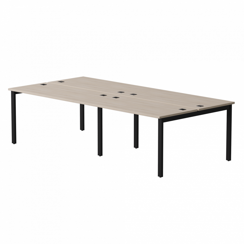 Бенч-система на 4 места Everprof EVO (ЭВО) на металлокаркасе 2360х670(1370)x755 Дуб Соната/Черный