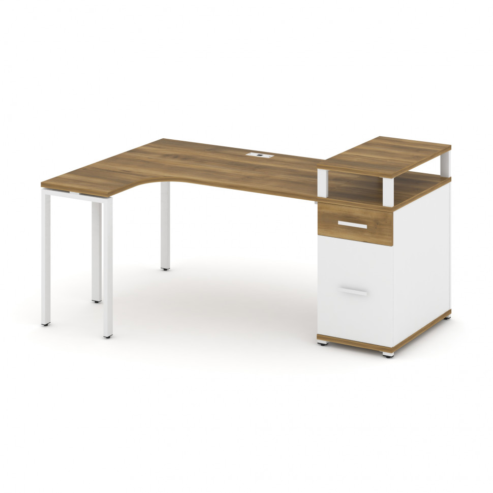 Concept Стол эргономичный CN.SA-407(L) W Сандал Янтарный/Белый Бриллиант/Металл Белый 1800*1180*917 Concept Стол эргономичный CN.SA-407(L) W Сандал Янтарный/Белый Бриллиант/Металл Белый 1800*1180*917