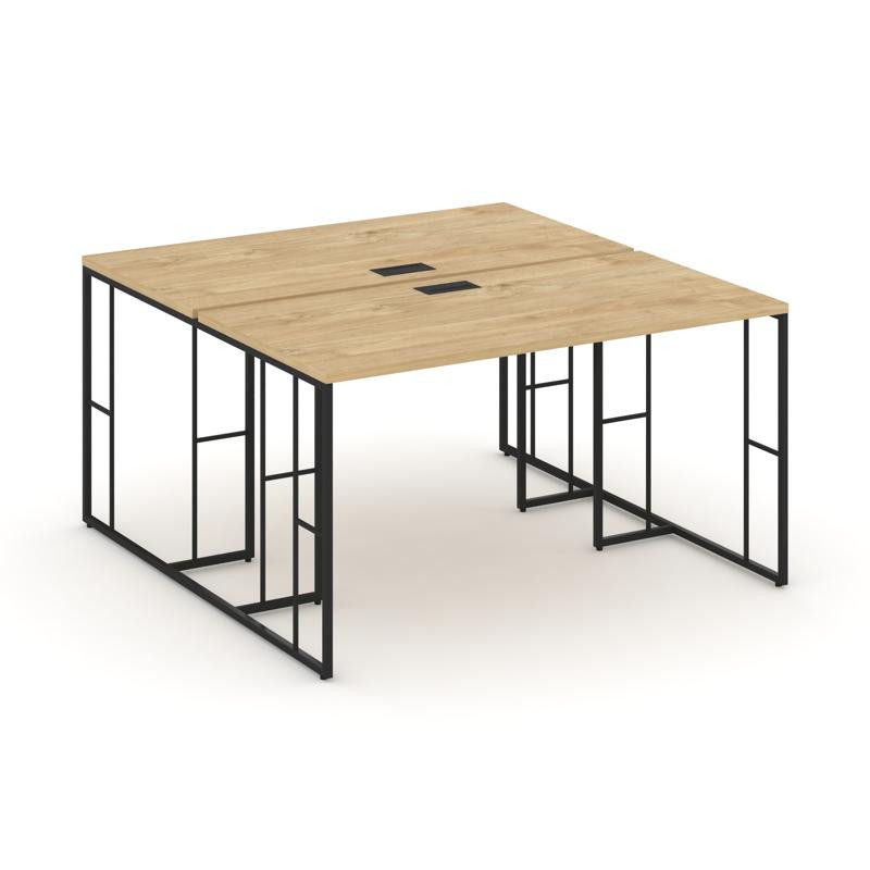 Rift Рабочая станция RF.DRS-013 Тиквуд Светлый/Металл Черный 1380*1432*750