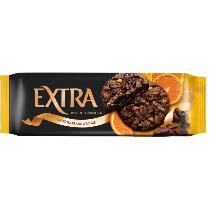 Печенье сдобное Extra Гранола с шоколадом и апельсином, 150 гр